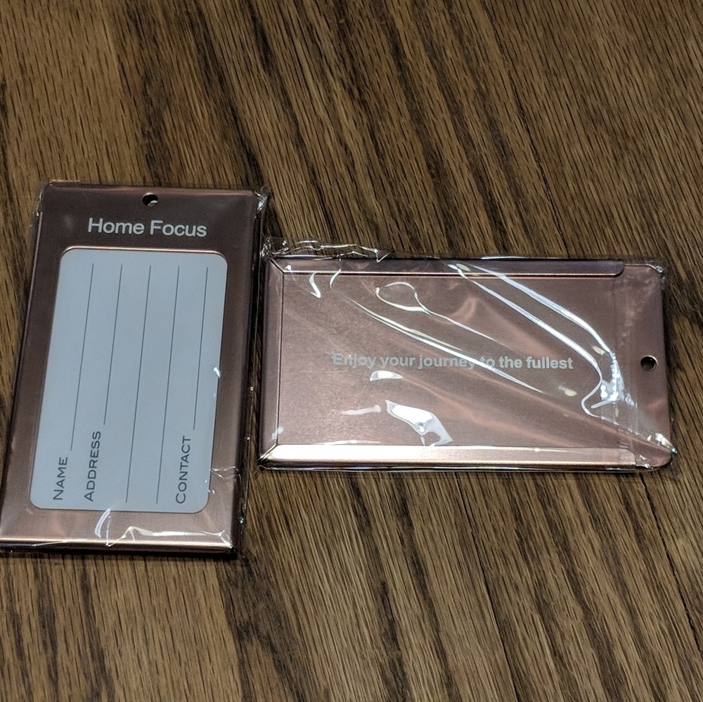 Rose Gold Metal Home Focus Luggage Tags (2)